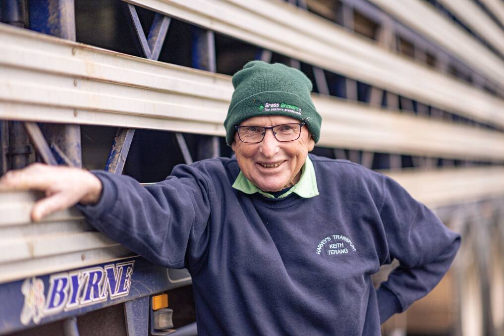 Terang's Keith Harvey, 77, is still working in his family's livestock trucking business. Picture: Sean McKenna