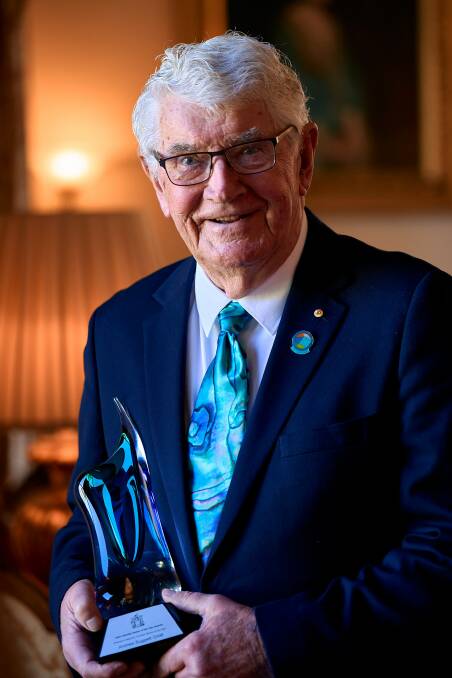Andrew Suggett won the Premier's Award for Victorian Senior of the Year at Government House. Picture supplied. 