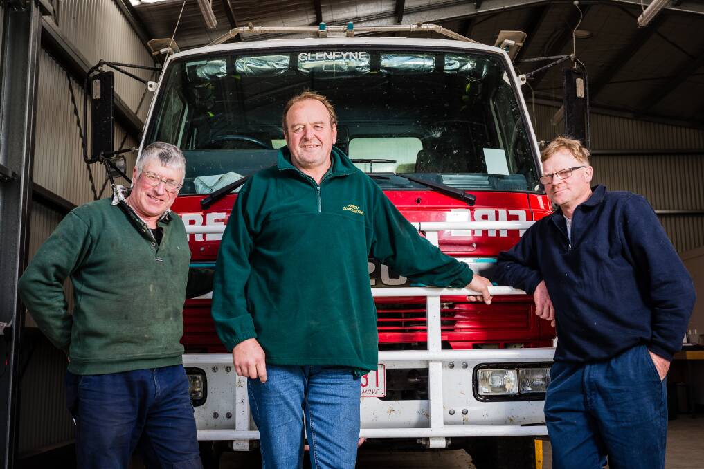 HELP: Pictured last year, Peter Rosolin, Peter Anson and Nigel McConnell were concerned about the possible closure of the Elingamite and Glenfyne fire brigade due to lack of members.