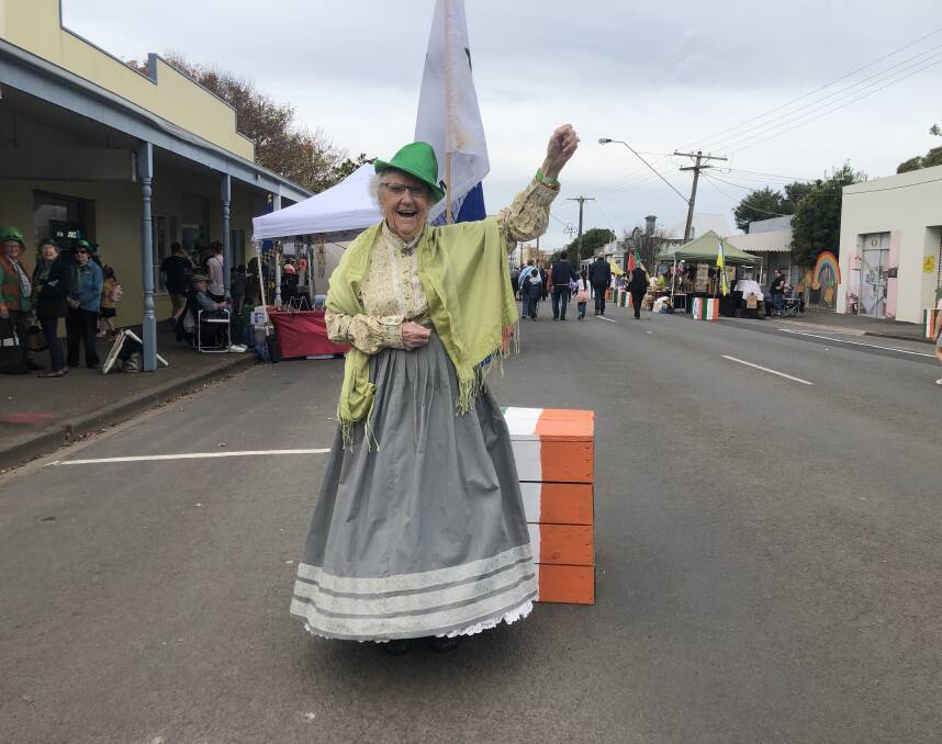 DELIGHTED: Koroit Irish Festival Ambassador Marie Conheady was popular with the crowd.