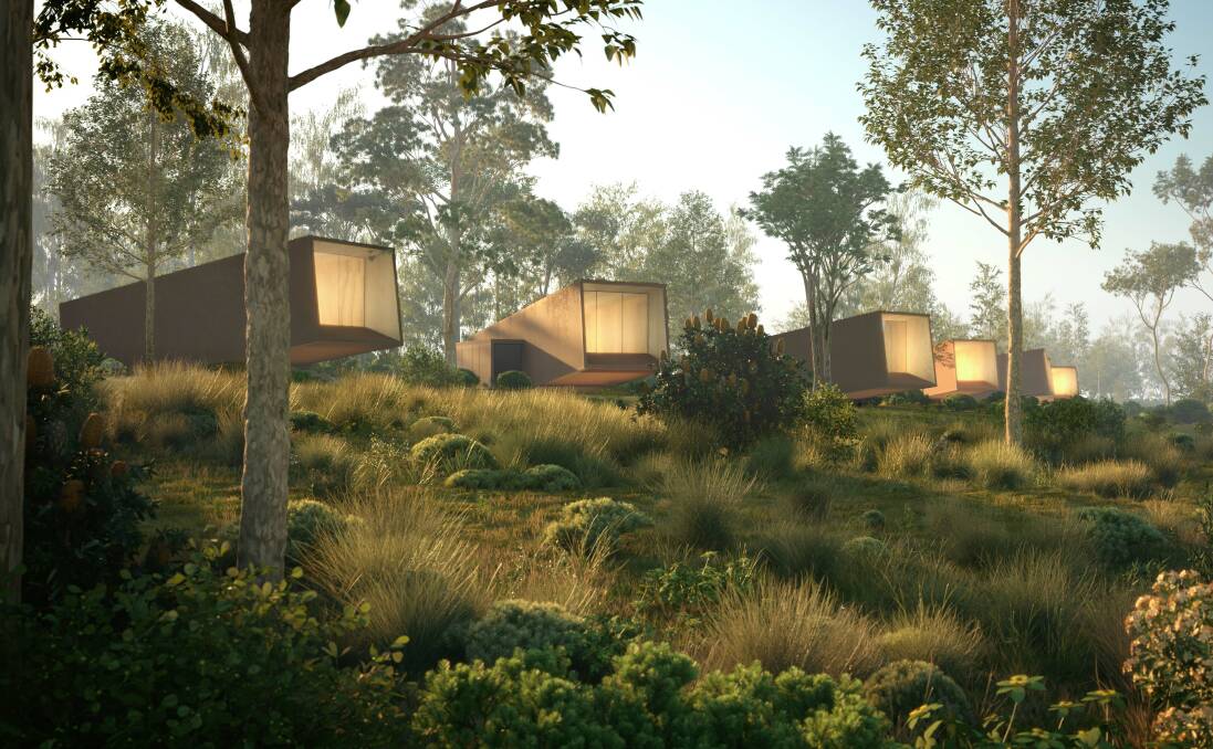PLANS: An artist's impression of the 12 Apostles Hot Springs and Resort which would include up to 150 accommodation pods spread over the site, with 30 built in the first stage. Picture: Supplied