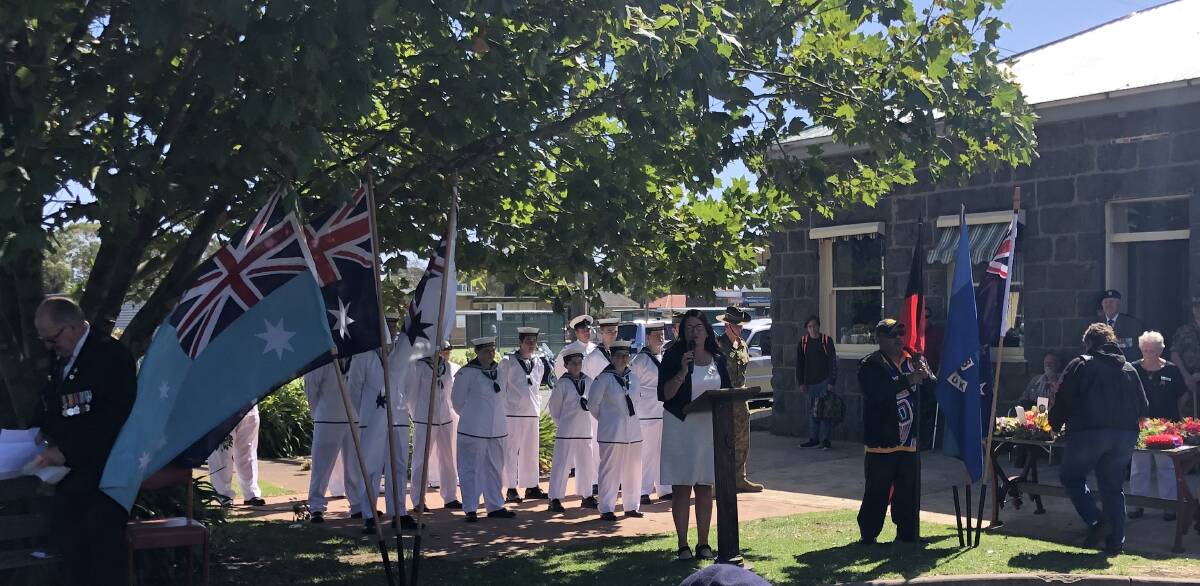 HONOUR: South West Coast MP Roma Britnell praised the gathered ex service men and women for the sacrifice and commitment to the country.