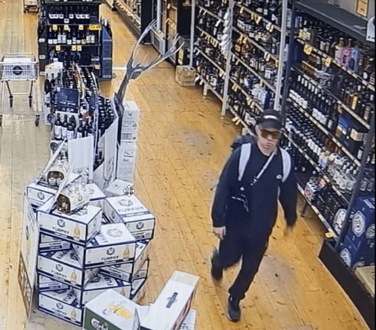 HELP: Police say this man may be able to help with their investigation into the theft of alcohol at a Warrnambool business. Picture: Supplied