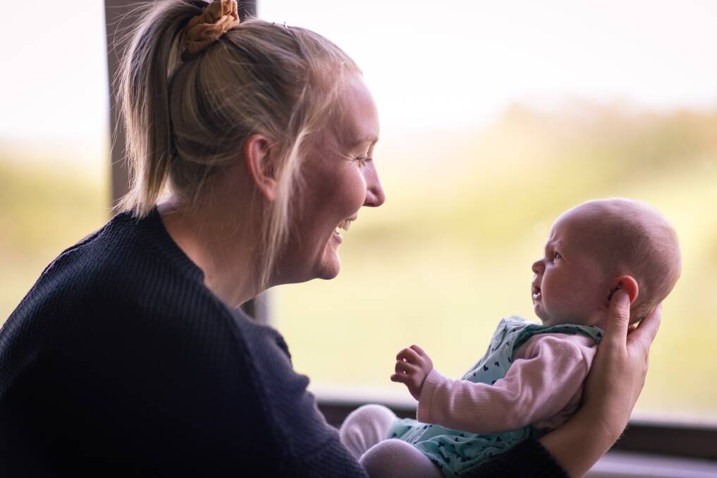 Dixie's Natalie Williamson with her 10-week-old daughter Lara. Picture by Sean McKenna
