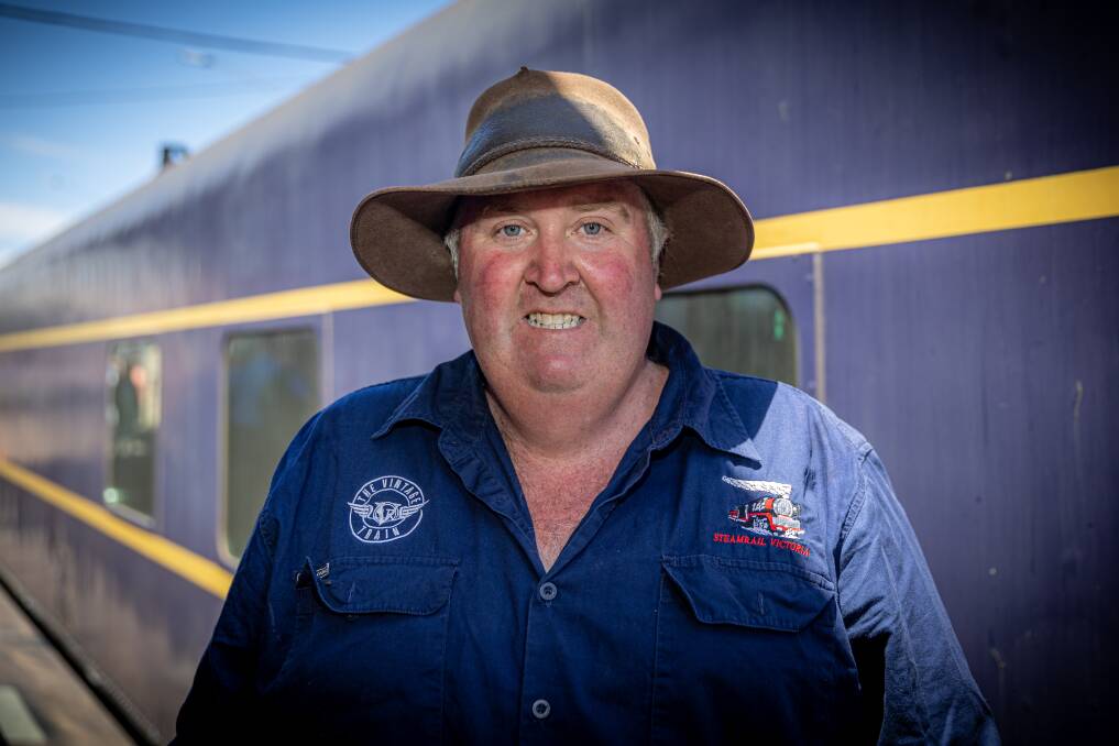 Eddie White from Steamrail Victoria helped bring the steam train to Warrnambool. Picture by Eddie Gu