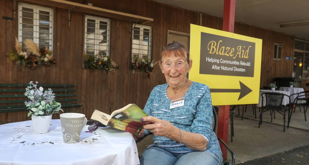 SMOKO: Jannie Weymouth is known as the Duchess at the BlazeAid camp works to keep the camp running smoothly and says she is constantly amazed at the resilience of farmers. Picture: Rob Gunstone