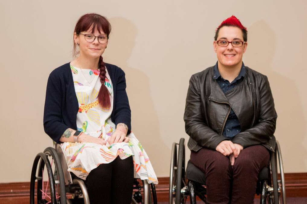 COMMON CAUSE: Violence against women with a disability advocates Nicole Lee and Jax Jacki Brown spoke at the Everybody's Business forum. Picture: Morgan Hancock