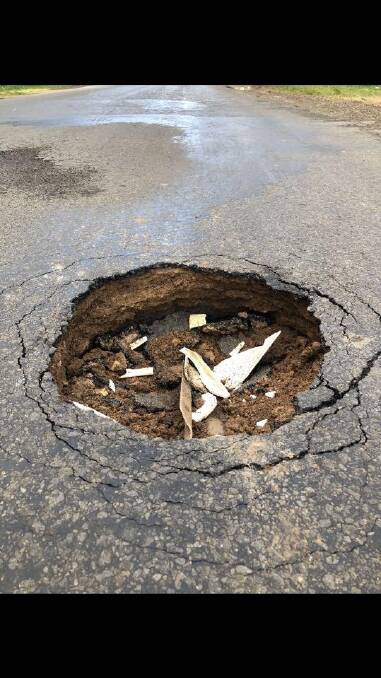 TAKE CARE: A pothole on the Ayreford Road which was shared on social media.