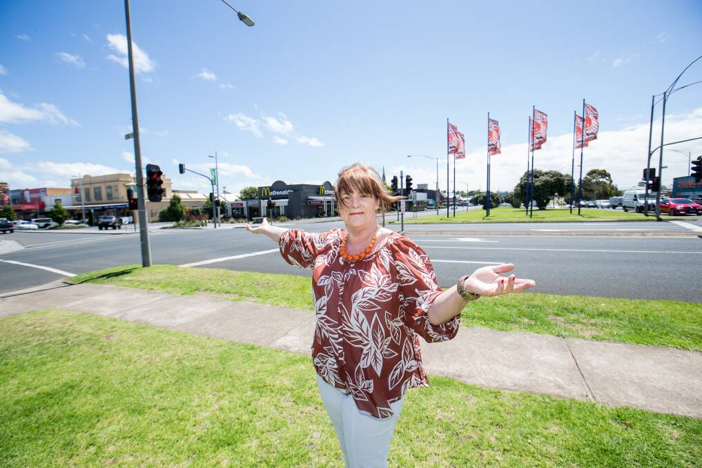 In favour: Hoppy's Cafe owner Kay A'Vard wants to see median strip parking introduced after Warrnambool councillor Peter Hulin floated the idea in a bid to improve city congestion. Picture: Christine Ansorge