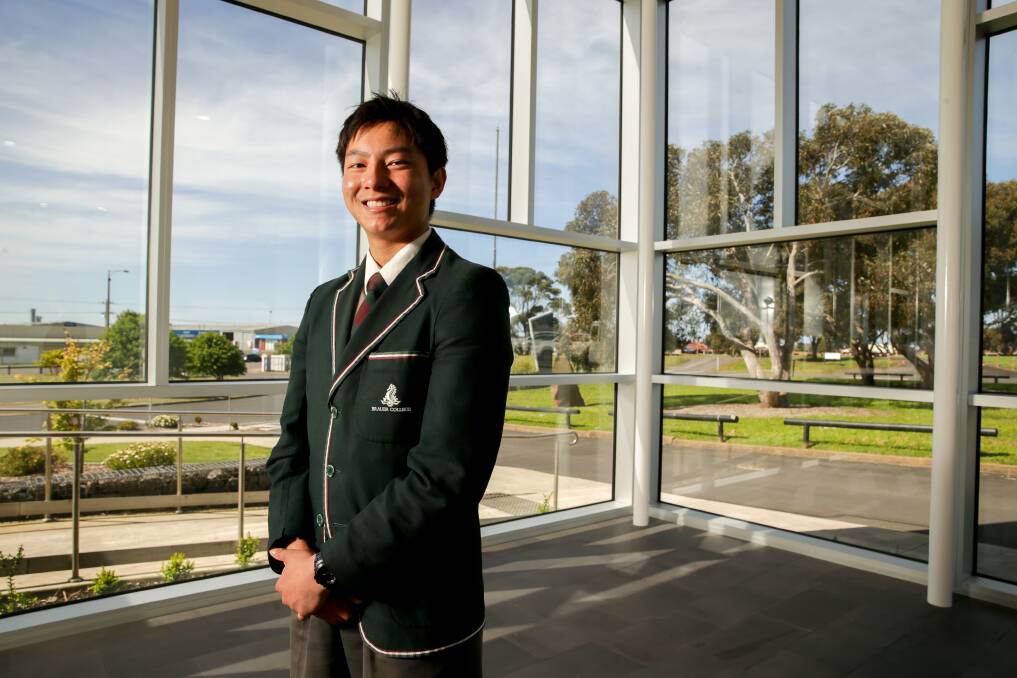 Brauer College year 12 student and college captain Rain Lai will sit the VCE English exam on Tuesday, October 24, 2023. He is pictured here in 2022. Picture file
