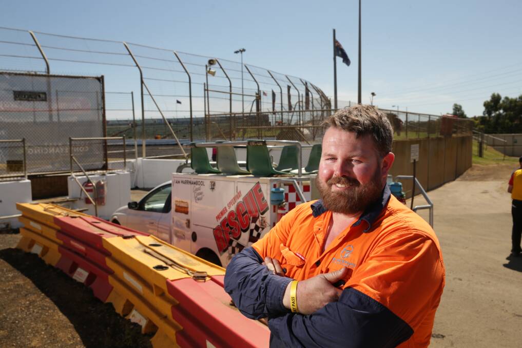 Responsive: Premier Speedway crash crew volunteer Tom Woodhams is responsible for driver safety and wellbeing after a crash. Picture: Chris Doheny