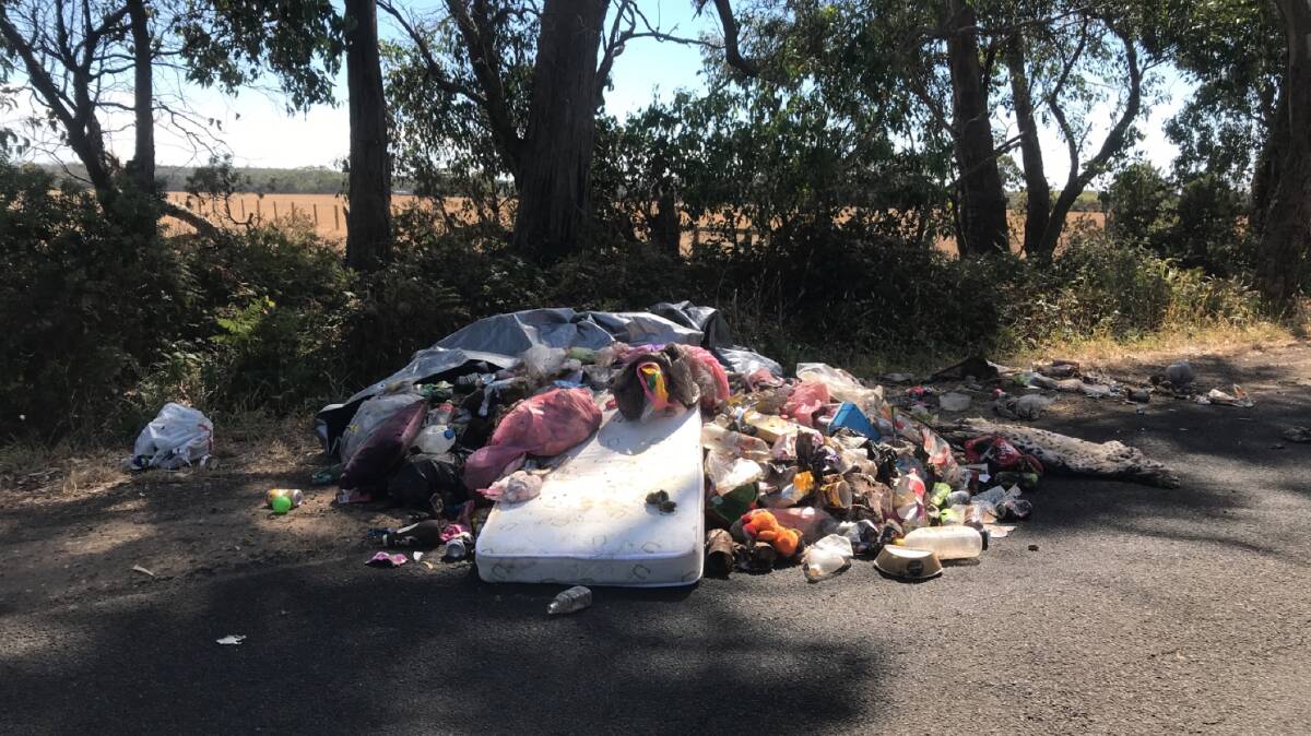 Not on: Two trailer loads of rubbish and household items were dumped on Dingey Road, Naringal on Wednesday morning.