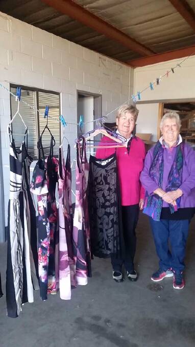 Fashion: Condobolin residents with new dresses donated by Port Fairy business Love Her Madly as part of a New South Wales drought relief drive. 