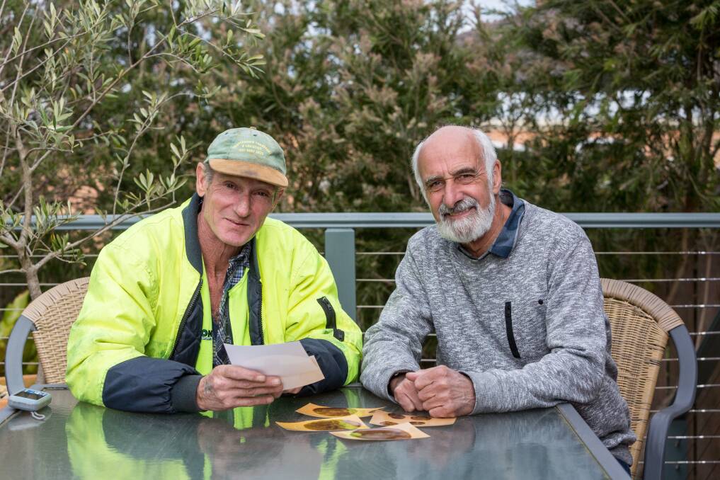 Exposure: A US television crew interviewed south-west residents Ross Poulter and John Sherwood this week about the Mahogany Ship for its series Expedition Unknown. Picture: Christine Ansorge