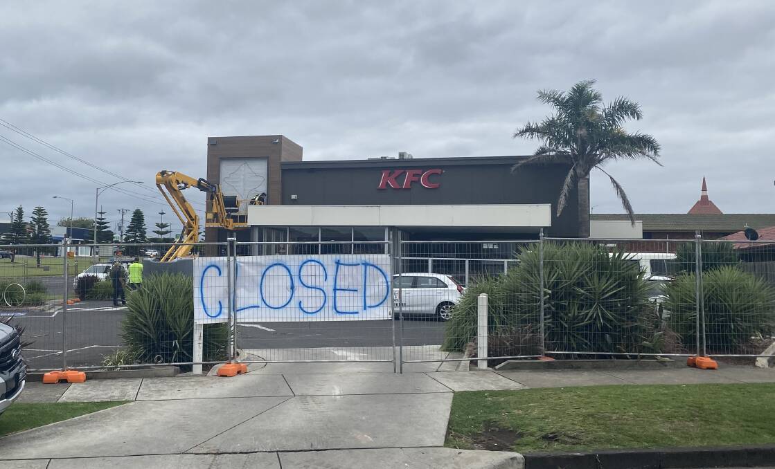 Warrnambool's KFC store is closed for renovations to modernise the premises and improve its operations. Drive-through and delivery are due to re-open on Friday, March 10. Picture by Madeleine McNeil