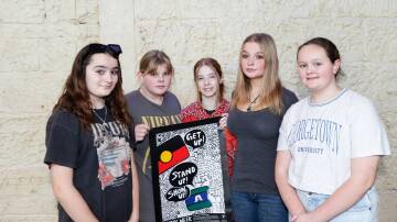Brauer College Kakay Academy members Lucy Sanderson, Hayley Hadfield, Charlotte Geier, Topsea Vanlaws and Charley Cesta-Incani have helped organise a community event. Picture: Anthony Brady