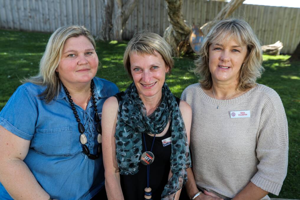 Recognition: Warrnambool East Primary School Nurture Room staff Meredith Anderson, assistant principal Robyn Ledin, and Tania Billington are celebrating the school's win in the South West Regional Achiever Award. Picture: Rob Gunstone