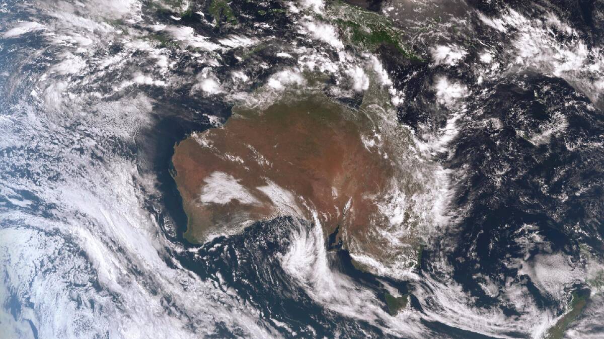 A Bureau of Meteorology satellite image taken at 12.30pm on Monday.