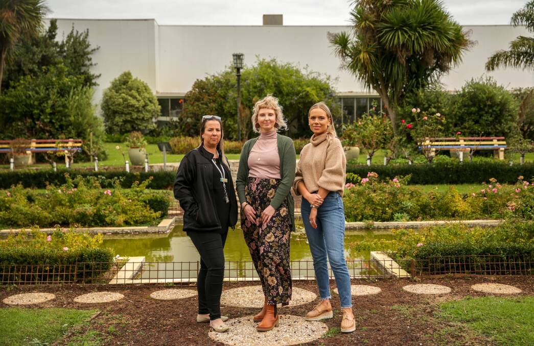 Stoic: South-west residents Karly Hunt, Janelle Crawford and Lillianna Philp have all experienced fertility challenges. Picture: Chris Doheny