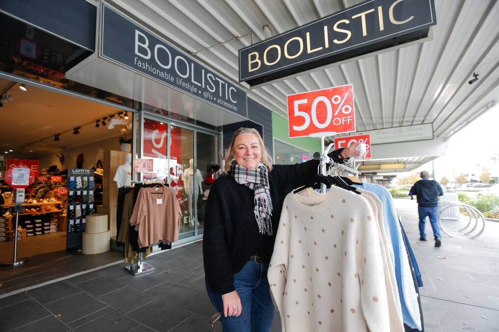 Open: Boolistic owner Nathalie Sheen said it was pleasing to see the increase in foot and vehicle traffic following the latest seven-day lockdown. Picture: Anthony Brady