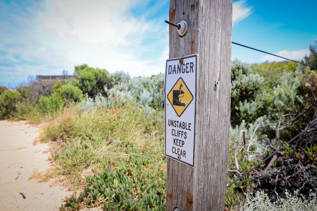 Residents and visitors are advised to stick to the tracks in coastal areas and adhere to signage where cliffs could collapse without warning. A new safety campaign begins in the region on January 1 to help educate beachgoers of the risks. Picture by Anthony Brady 