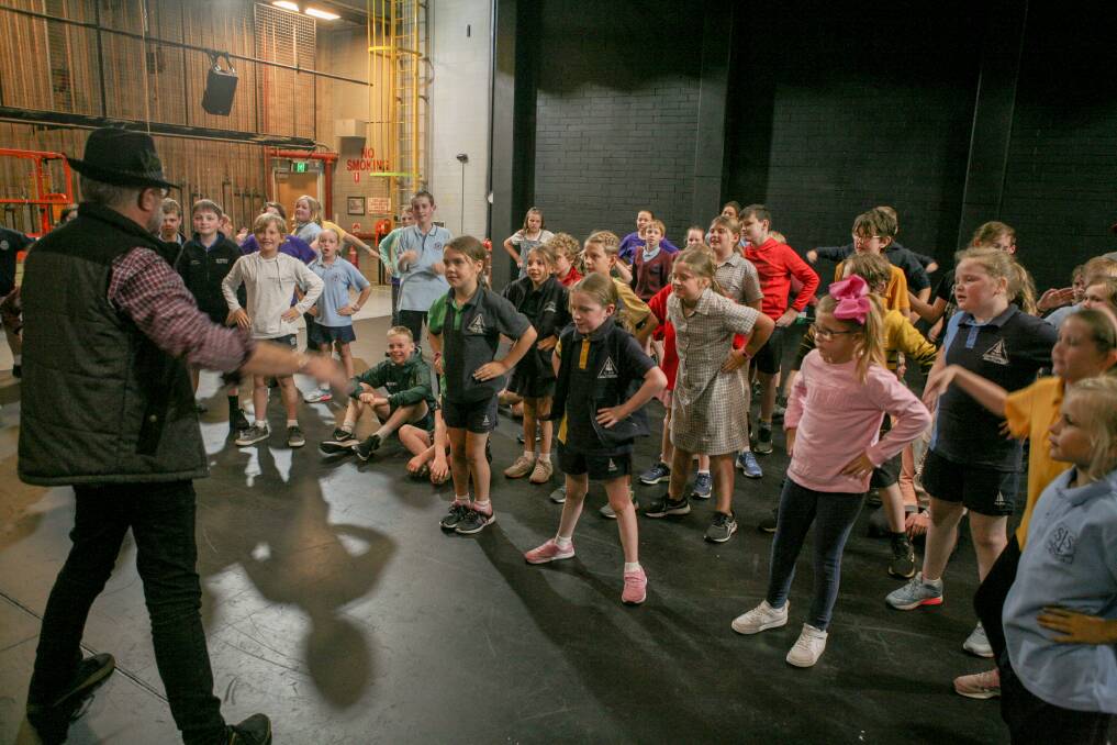 Off: The Chitty Chitty Bang Bang Jr cast rehearse prior to the news Primary Performers' show would be cancelled for the second year in a row. 