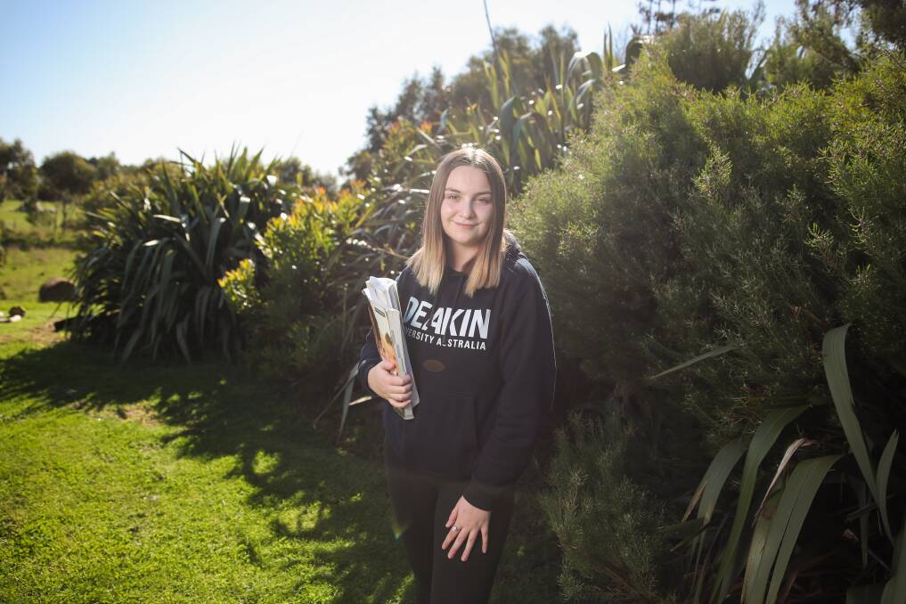 Above: Brauer College year 12 student Zoey Kuprynsky has given 110 per cent to her studies at school and at home in Port Fairy. Picture: Morgan Hancock