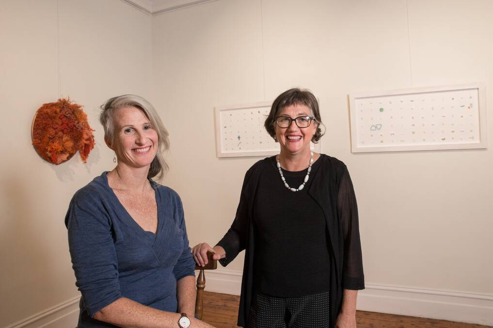 Treasures: Artists Shelly Knoll-Miller and Rachel Peters ahead of their Decoding the Sea exhibition which opens Friday night. Picture: Christine Ansorge