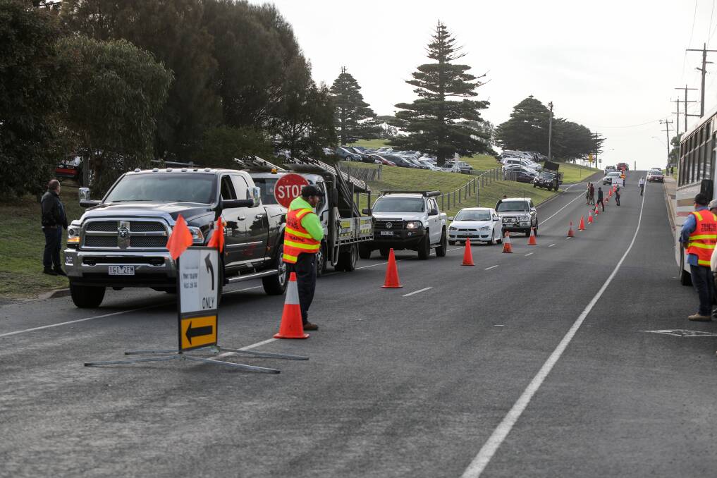 One way: New traffic management measures are operating on Grafton Road in a bid to improve pedestrian safety after the races. Picture: Rob Gunstone