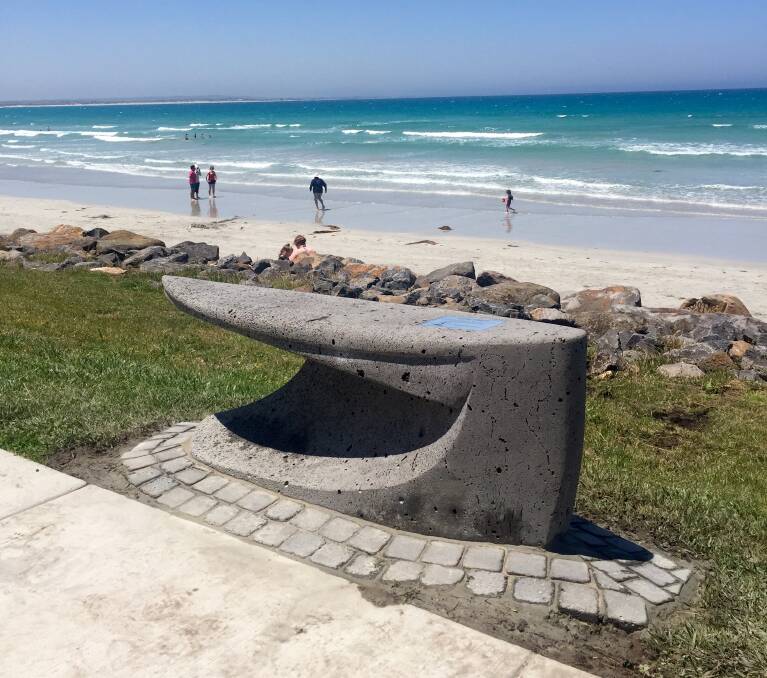 Perfect spot: The bluestone sculpture at East Beach providing loved ones somewhere special to reflect.