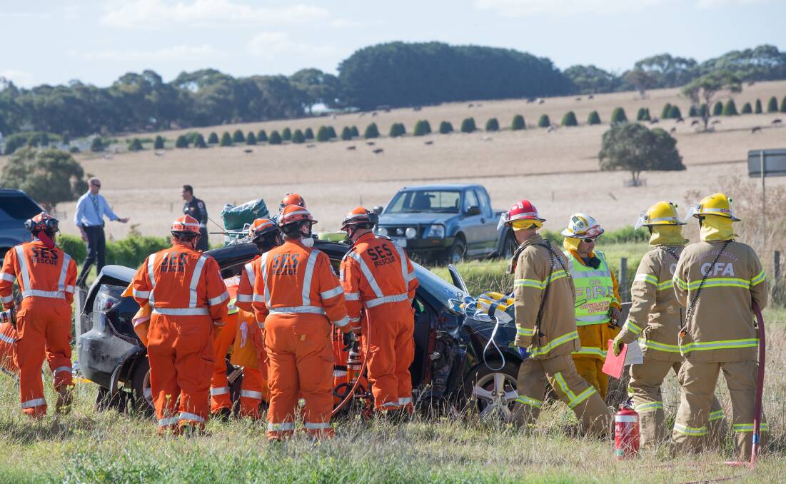 Critical: Roads remain closed after a two car crash at Illowa where two women were flown to Melbourne hospitals. The accident occurred at the intersection of Southern Cross and Tower Hill roads. 