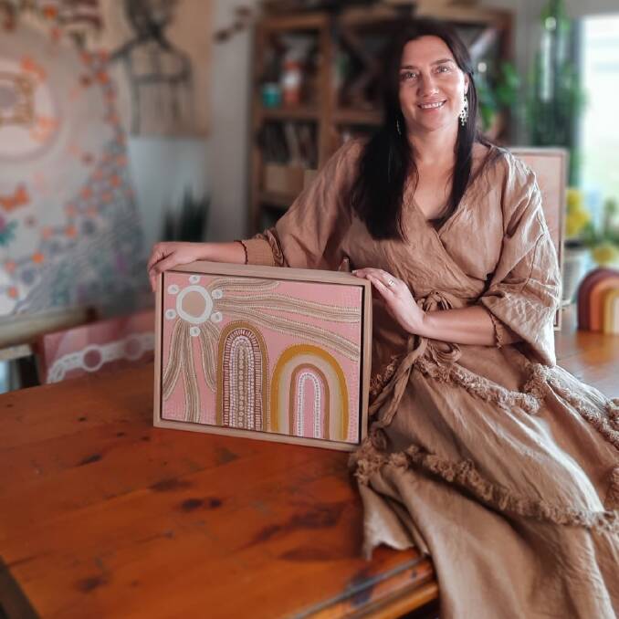 Proud: Indigenous Warrnambool artist Emma Stenhouse has collaborated with Myer on a new homewares range, released nationally this week.