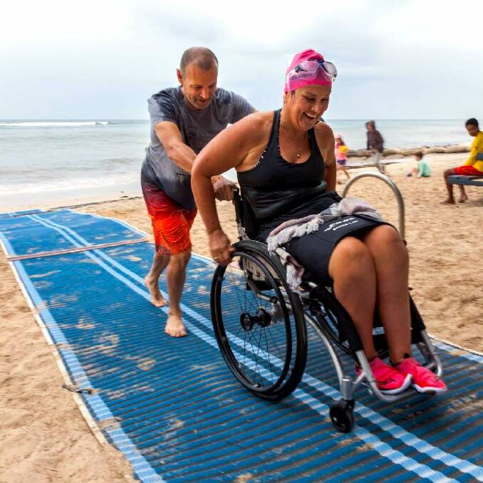 Able: Leadership Great South Coast program participants are working to make three south-west patrolled beaches fully accessible. Mobility matting is one aid being considered for the region. 