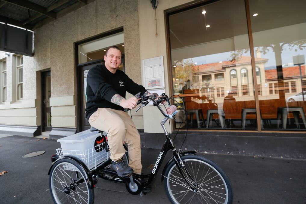 New eatery: Phoenix Cafe and Catering's Mark Mitchell said they had good support for takeaway items during the seven day lockdown. They offer a food and coffee delivery service within a one kilometre radius of the business. Picture: Anthony Brady