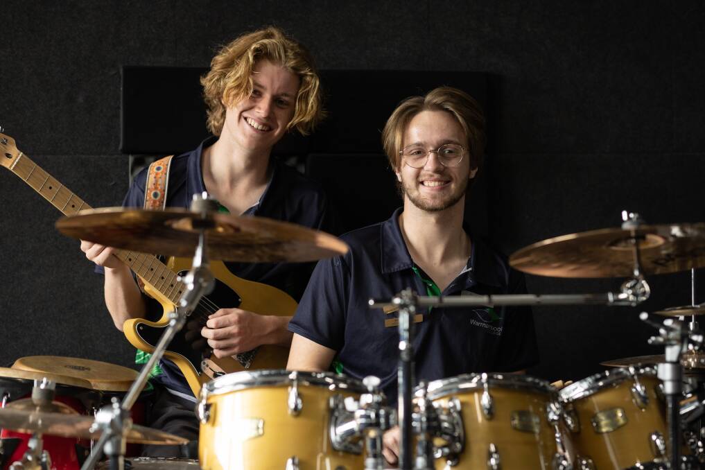 Year 11 students Cameron Chuck and Izaak Agnew, both 17, have been accepted into the prestigious Melbourne Recital Centre's Accelerando Program for 2023. It is for exceptional young musicians who intend to study tertiary music. Picture by Sean McKenna.