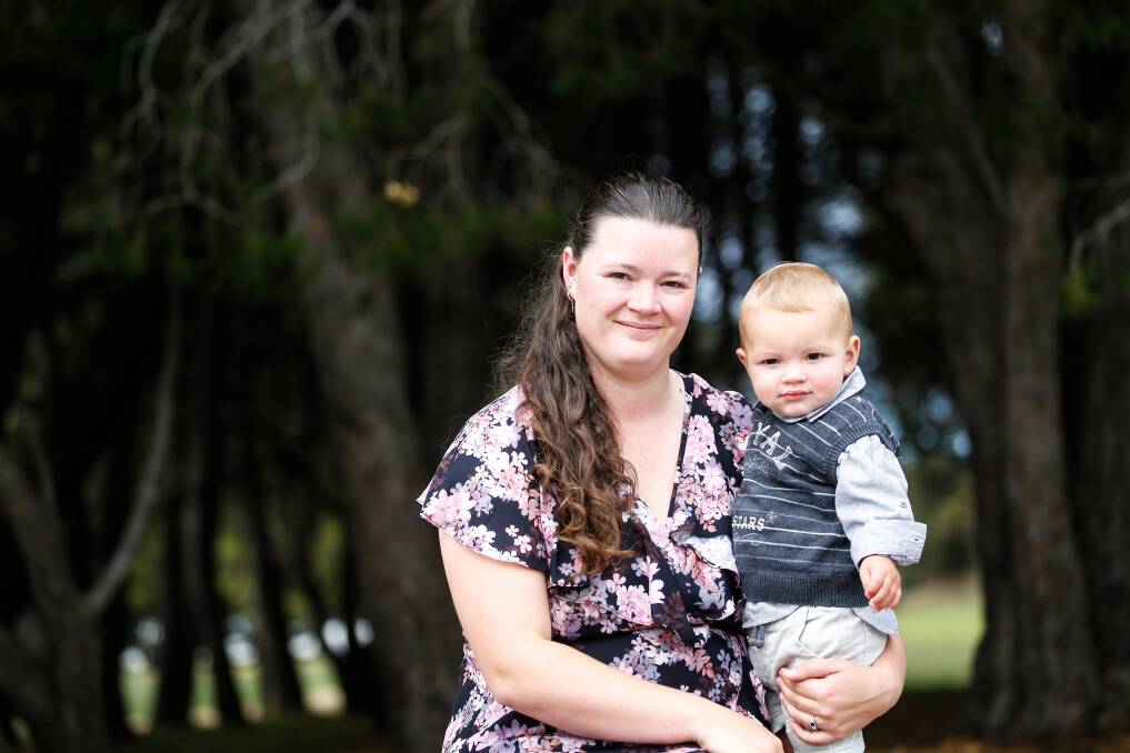 Costly: Wavealee Laird says a large percentage of the family's budget is spent on childcare for son Kaedan and she wants childcare to be more affordable for all families. Picture: Anthony Brady