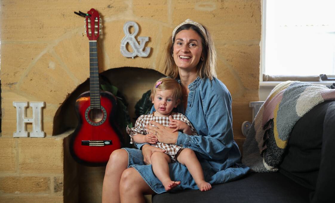 Excited: Warrnambool's Hayley Gordon is originally from the UK and is looking forward to finally introducing her baby daughter Sylvia, 1, to her grandparents who live overseas, this year. Picture: Morgan Hancock