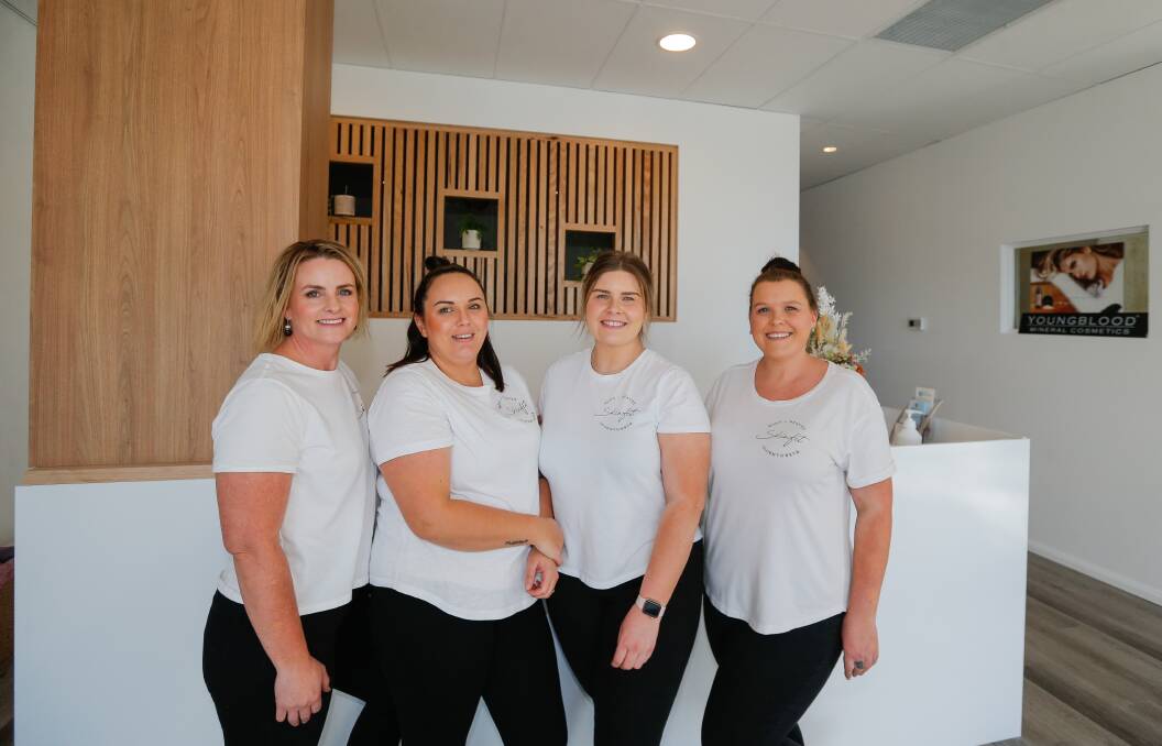 Transformed: Skinfit owner Danielle Singleton, Laura McConnell, Demi Gill and Holly Tallentyre at the new premises. Picture: Anthony Brady