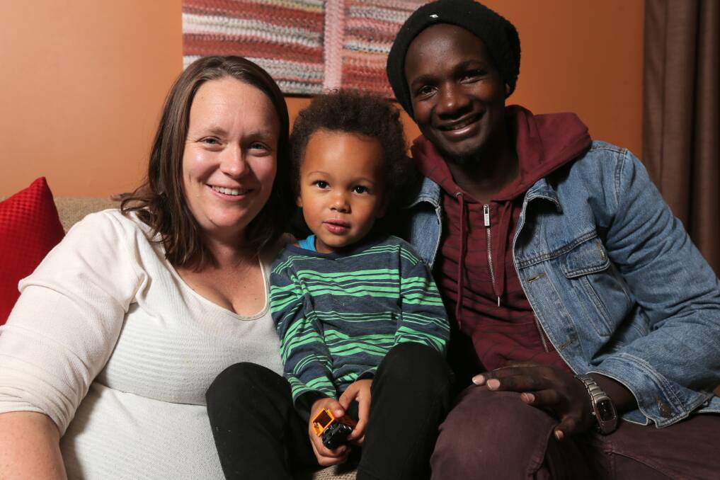 Hope: Bandari School Project founders Catherine Ryan and Seif Sakate, with their son Kolo, 3, are excited about the school's opening in Tanzania next month. Picture: Rob Gunstone