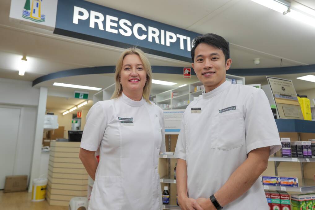 Welcome: Pharmacists Perri McCarthy and Jeng Lim are the new Port Fairy chemist owners. Picture: Rob Gunstone
