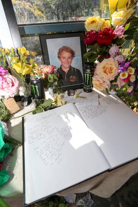Sad time: The Port Fairy community has left moving tributes for year five student Xavier Cassidy who died on Friday. Picture: Michael Chambers