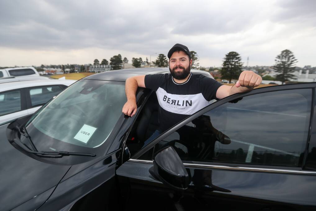 People person: Daniel Harding is looking forward to being one of Warrnambool's first Uber drivers when it launches in the city on Thursday. He expects weekends to be a peak period for the ride-share service. Picture: Morgan Hancock

