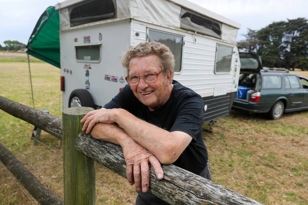 Annual event: Skipton's Ray Meek was one of the first fans to set up camp in the paddock next to Premier Speedway on Thursday. Picture: Rob Gunstone