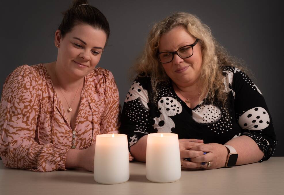 Warrnambool's Madeline McConnell and Nirranda East's Kathryn Barkla will light candles to honour their daughters Wren and Eloise on International Pregnancy and Infant Loss Awareness Day on October 15. Picture by Sean McKenna