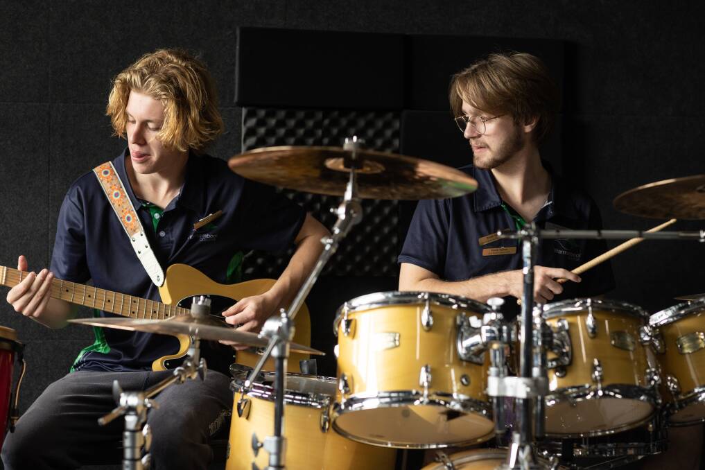 Year 11 students Cameron Chuck and Izaak Agnew, both 17, have been accepted into the prestigious Melbourne Recital Centre's Accelerando Program for 2023. It is for exceptional young musicians who intend to study tertiary music. Picture by Sean McKenna.