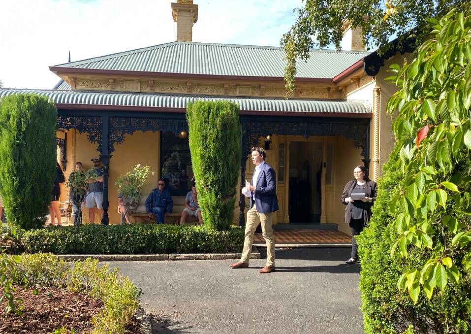 Harris & Wood Real Estate auctioneer Danny Harris sold the five bedroom home in Warrnambool's Jamieson Street for $1.4 million on Saturday. Picture by Madeleine McNeil