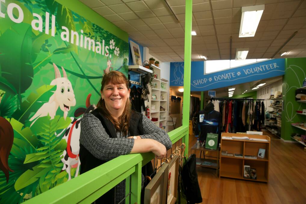 New tenant: Warrnambool RSPCA Op Shop manager Suzan Balogh at the store's Liebig Street site after moving from Fairy Street. The store is one of a number that are filling up the street's vacant shopfronts. Picture: Chris Doheny