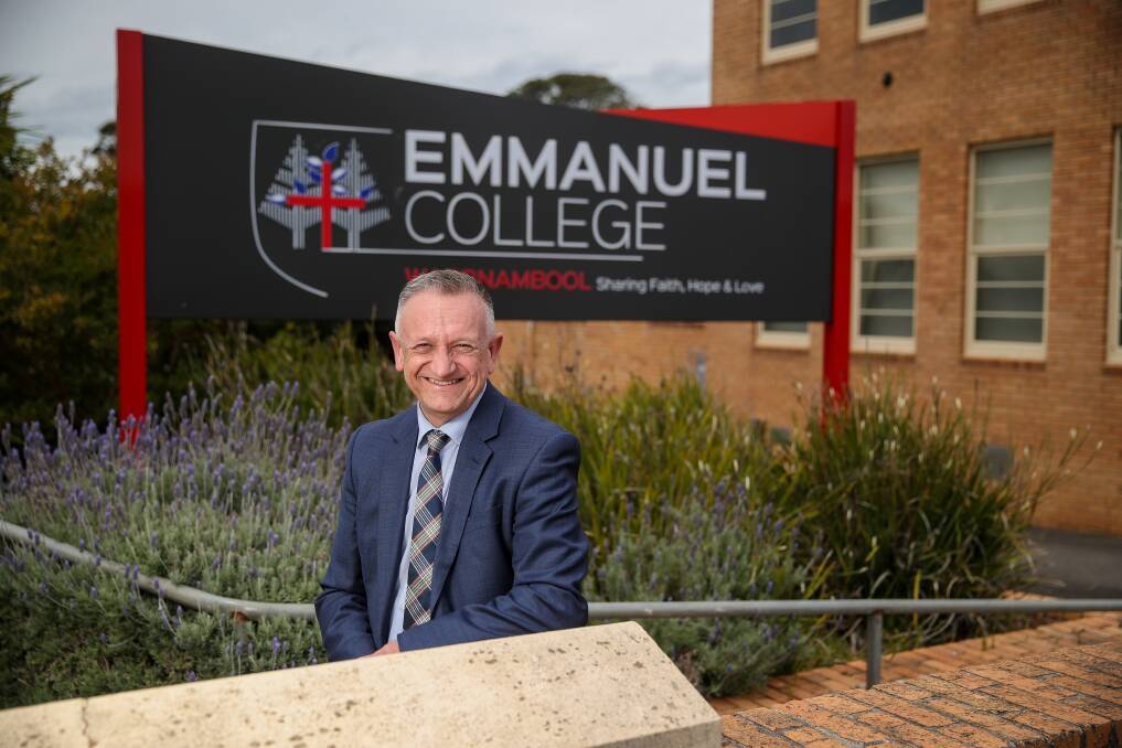New era: Emmanuel College principal Peter Morgan at the Canterbury Road site which the college leases from St Joseph's Parish. There will be comprehensive community consultation "to understand the best and most appropriate use of the site once the college vacates". Picture: Morgan Hancock