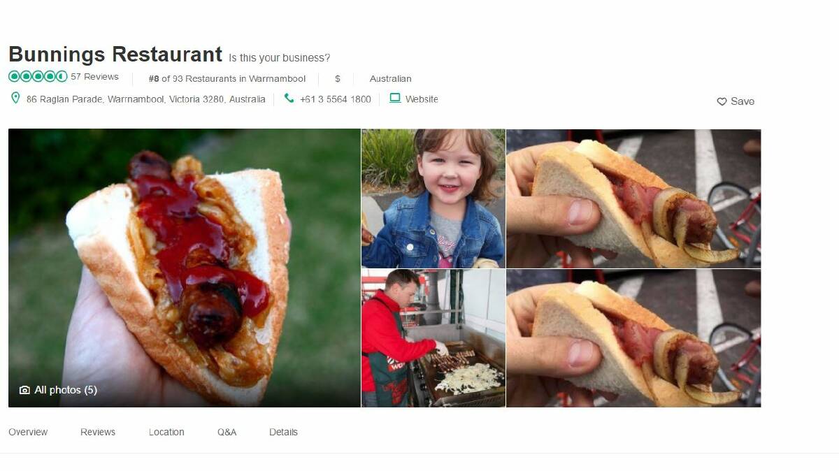 Saucy: Warrnambool’s humble Bunnings snag is attracting rave reviews online and national acclaim on social media.