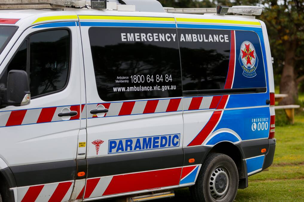 Rainy conditions: Couple taken to Warrnambool Base Hospital after the car they were in lost control and rolled multiple times at Glenfyne on Sunday. 